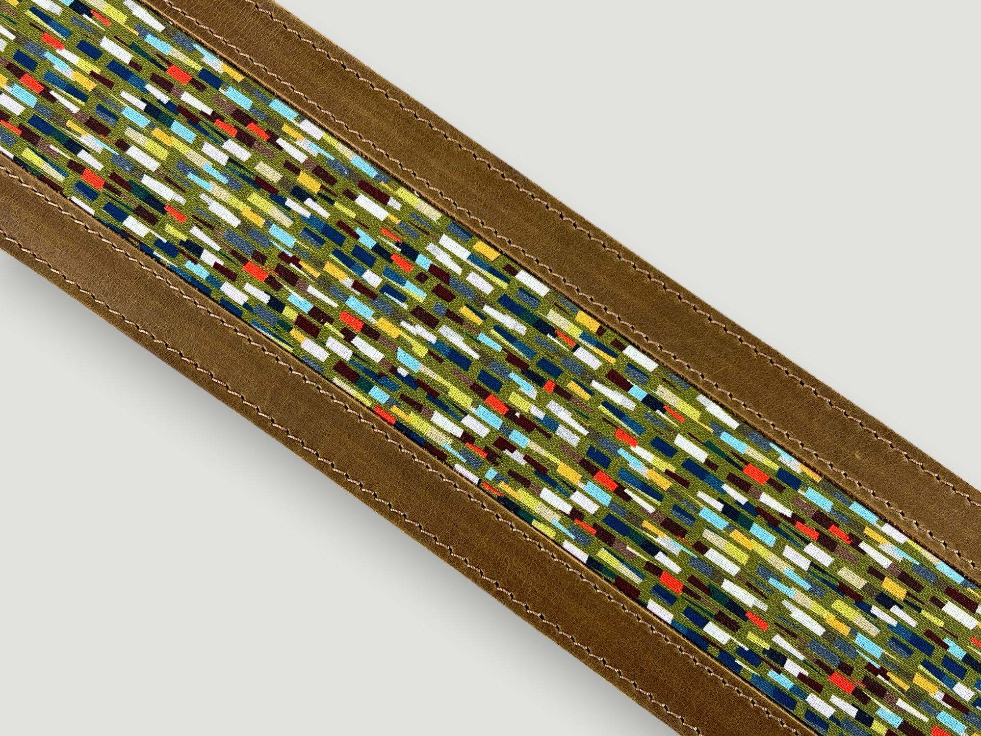Abstraction - Tobacco Leather Guitar Strap - Numbered Limited Edition
