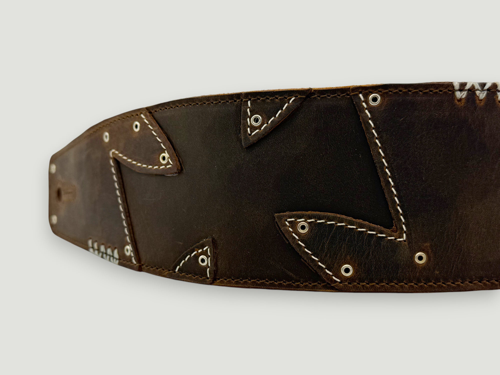 No Quarter - Whiskey Brown Leather Guitar Strap