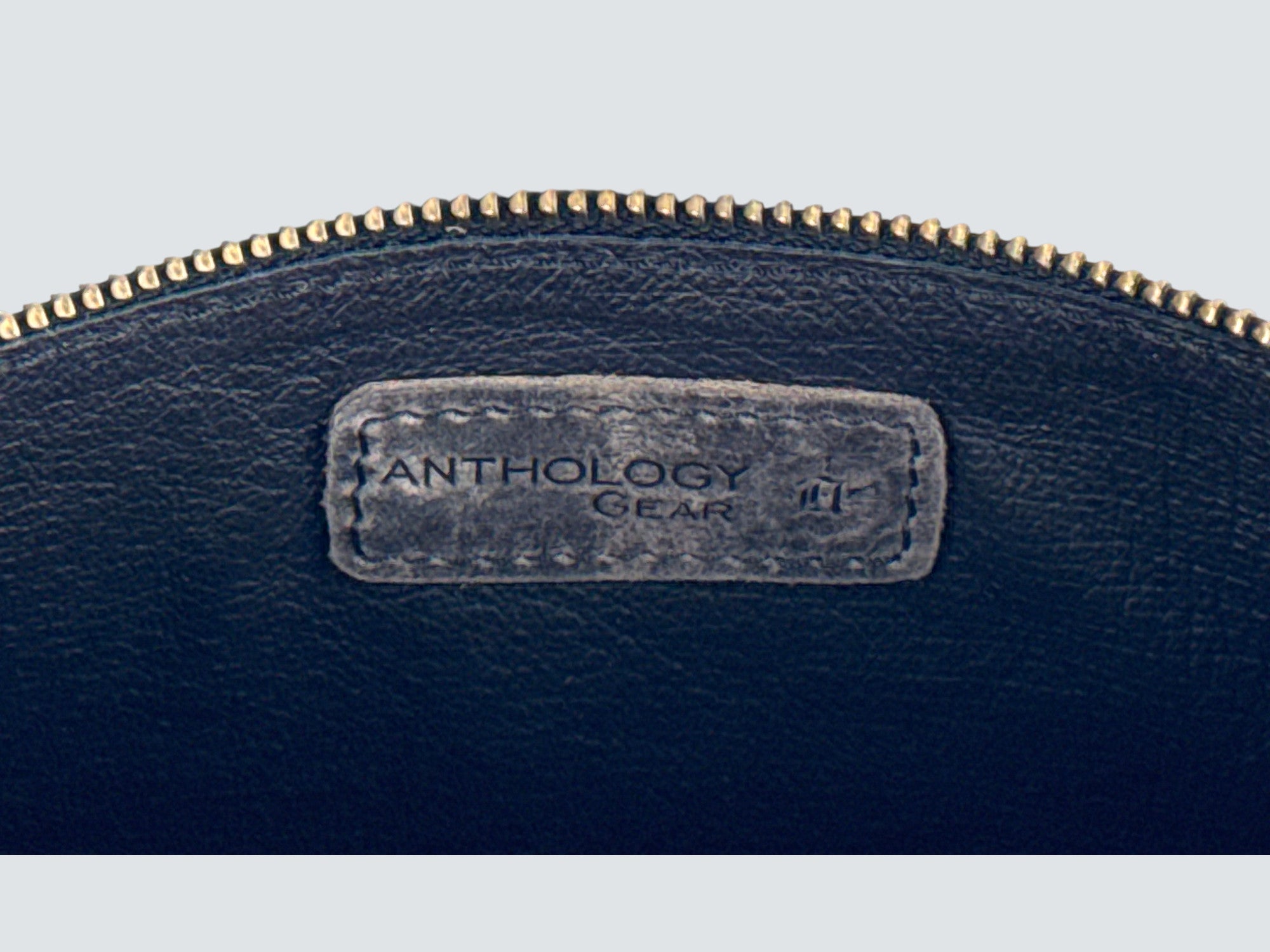 Leather Zipper Pouch - Aged Steel