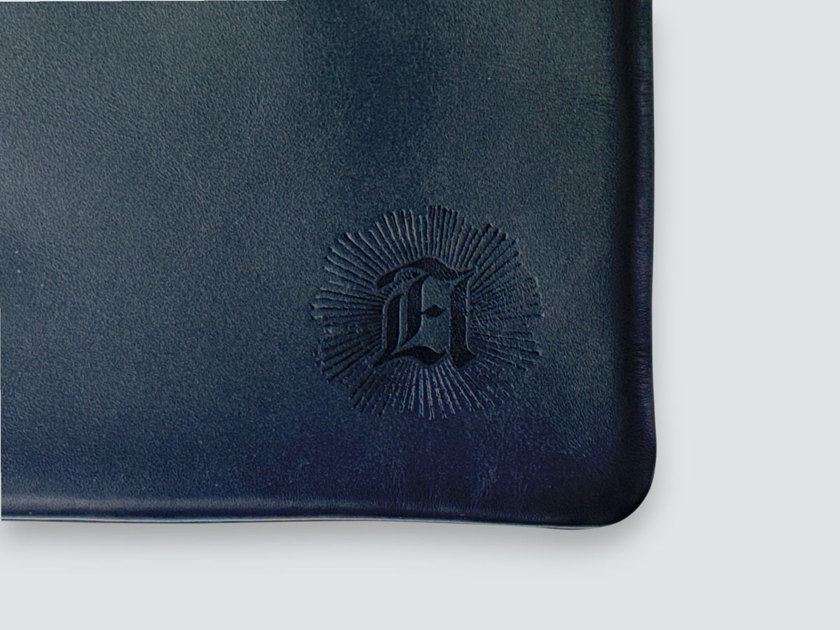 Leather Zipper Pouch - Carbon Black