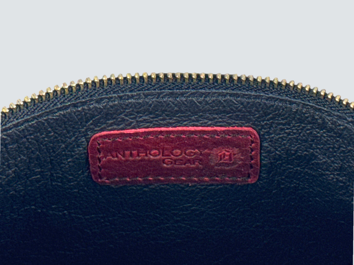 Leather Zipper Pouch - Canyon Rouge
