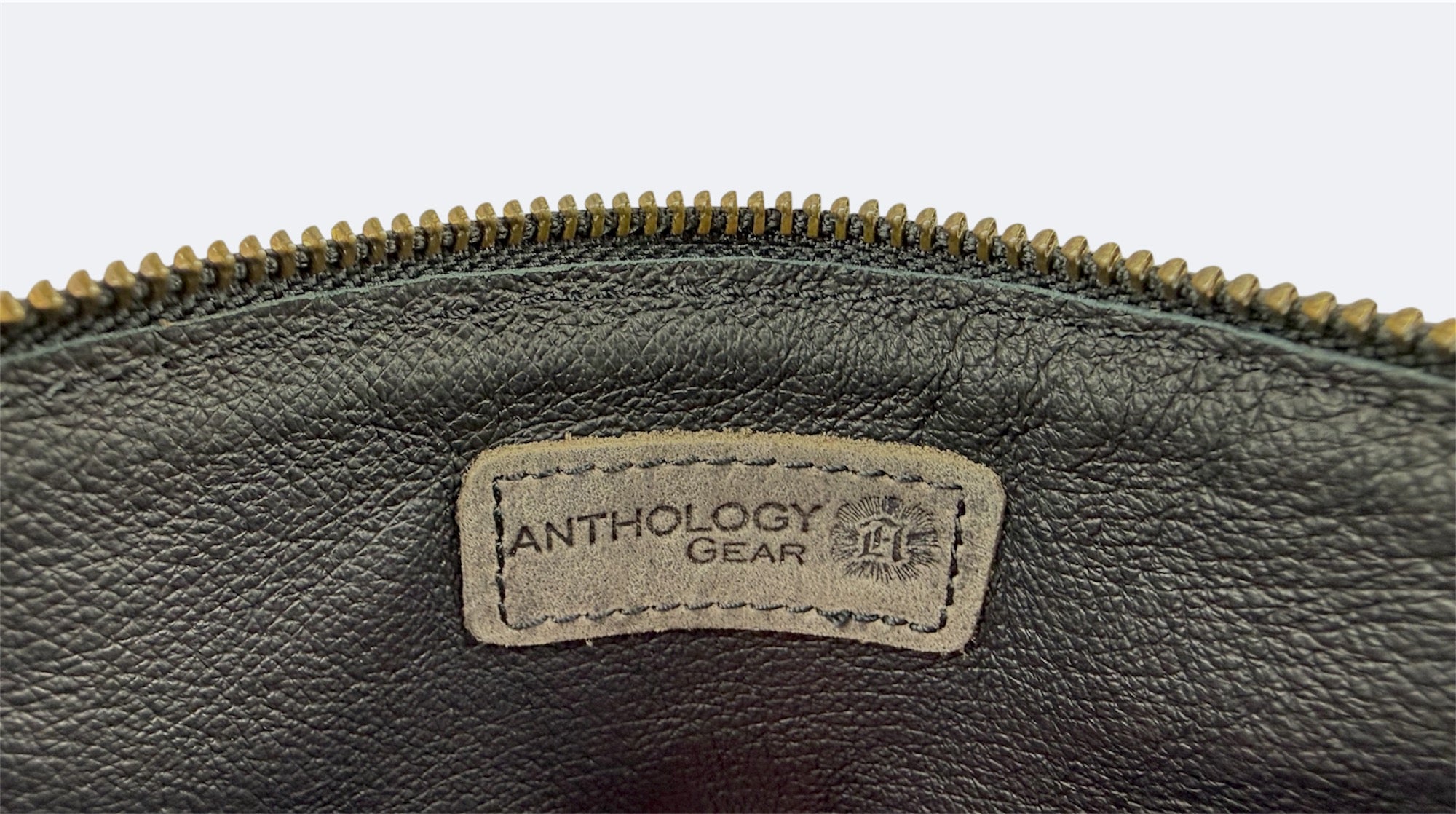Leather-Lined Textile Zipper Pouch - Americana