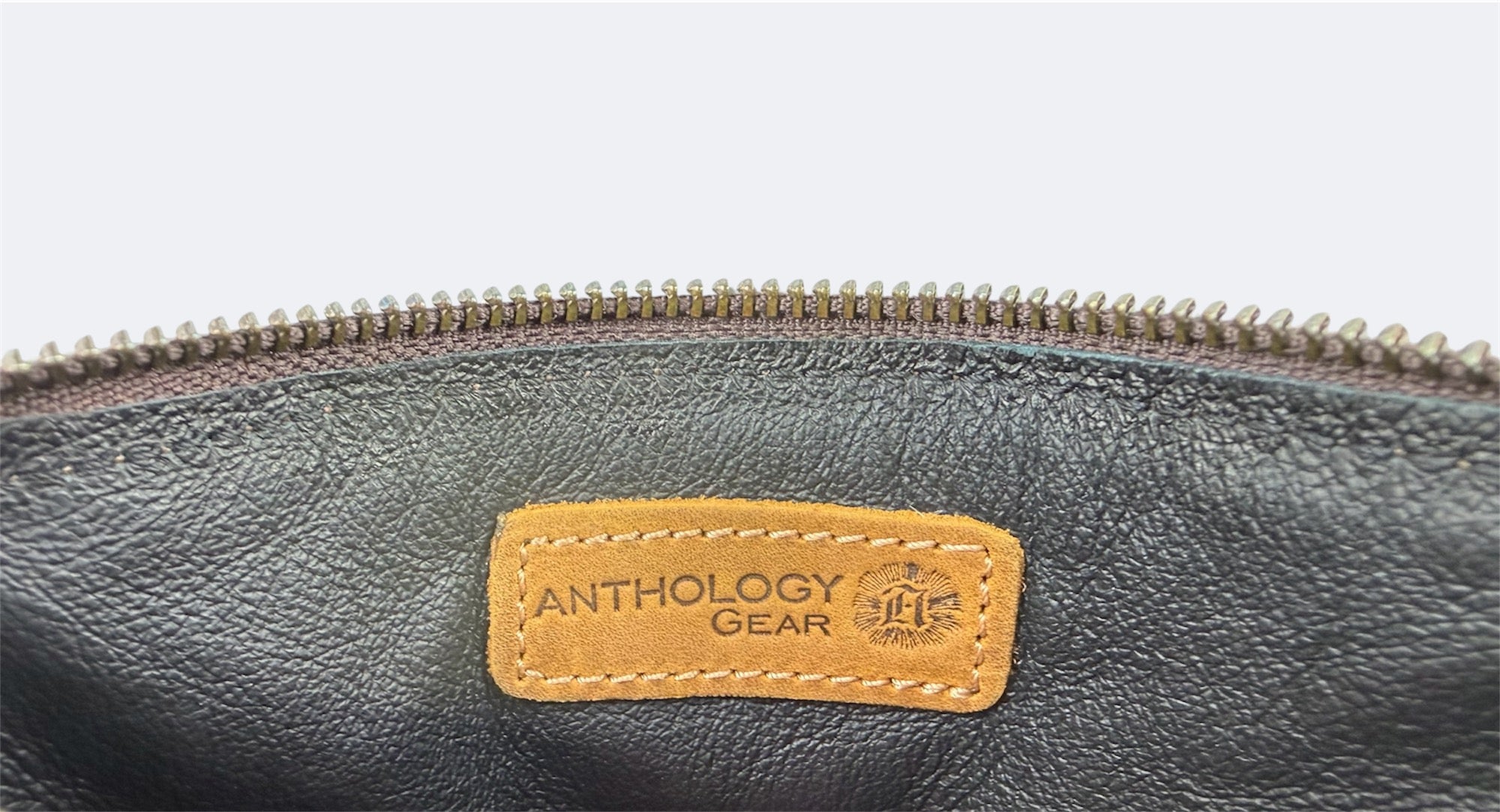Leather-Lined Textile Zipper Pouch - Thunderbird