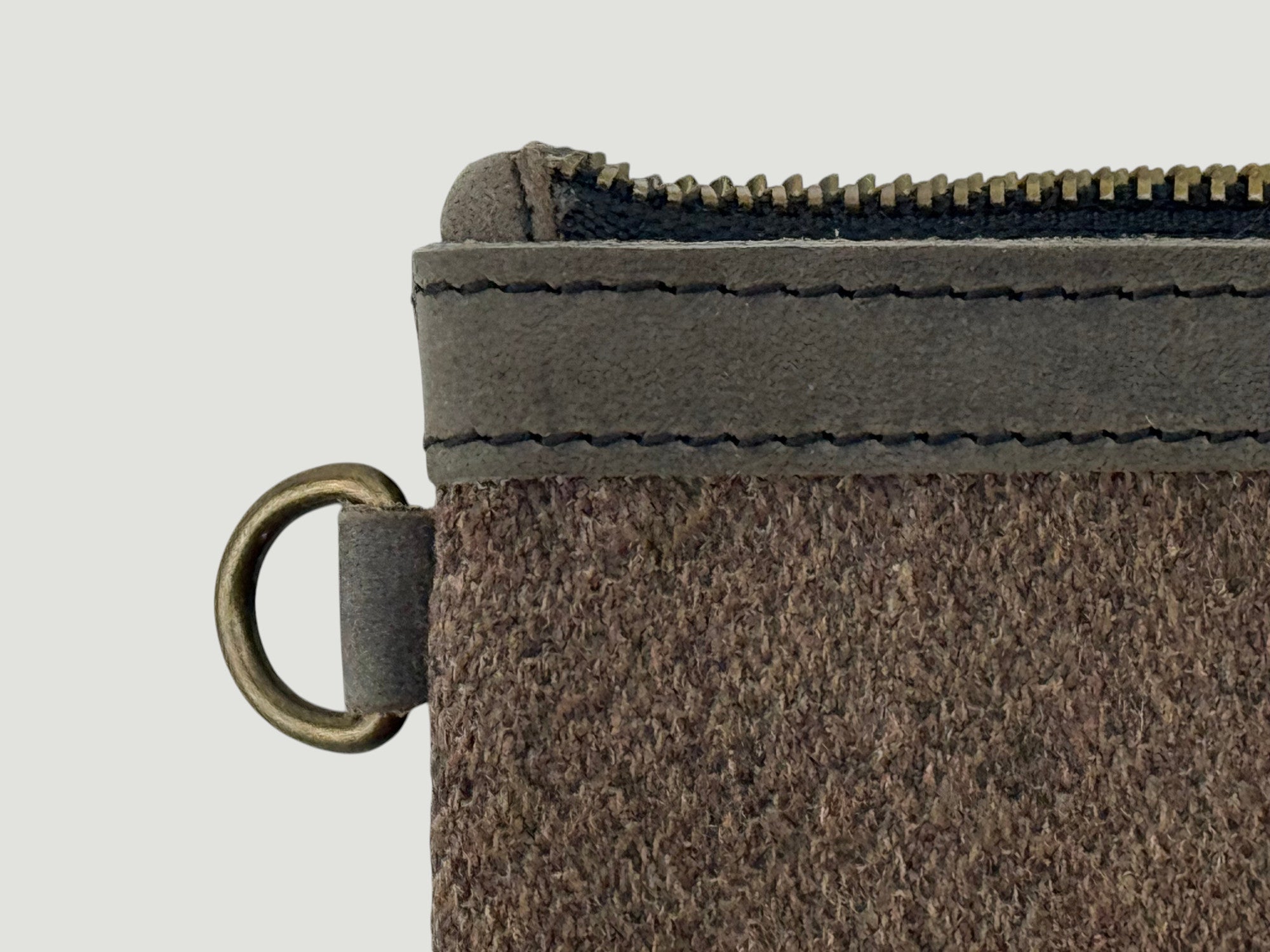 Leather-Lined Textile Zipper Pouch - Base Camp