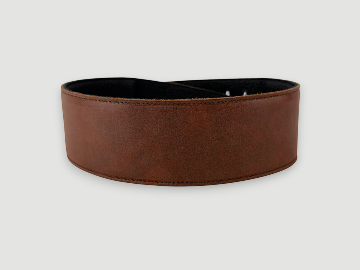 The Reticent - Relic Cognac Leather Guitar Strap