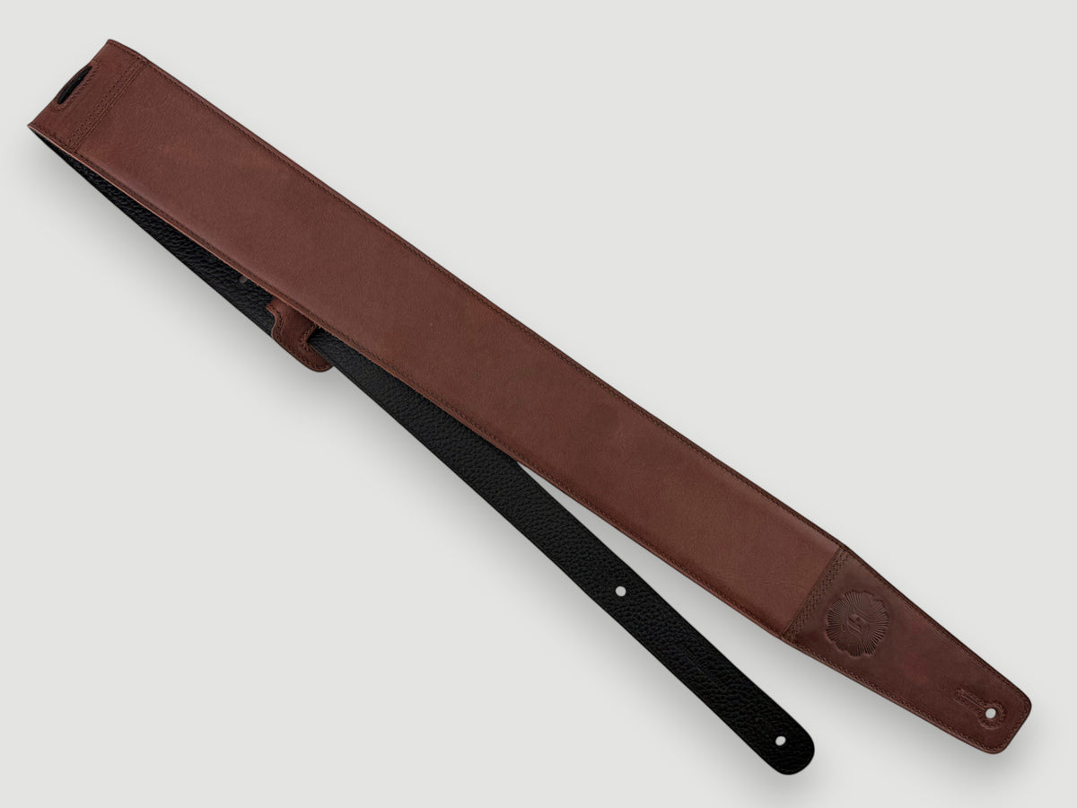 The Reticent - Relic Cognac Leather Guitar Strap
