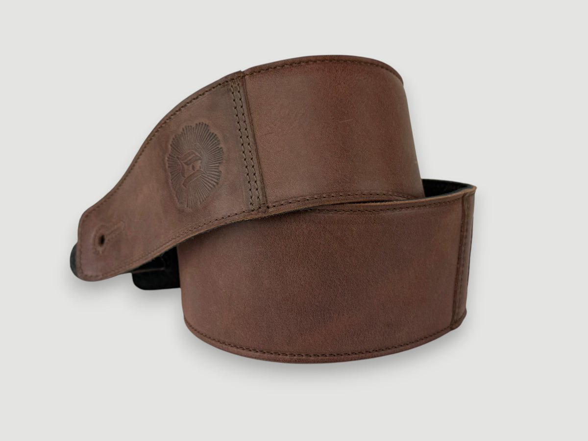 The Reticent - Relic Cognac Leather Guitar Strap