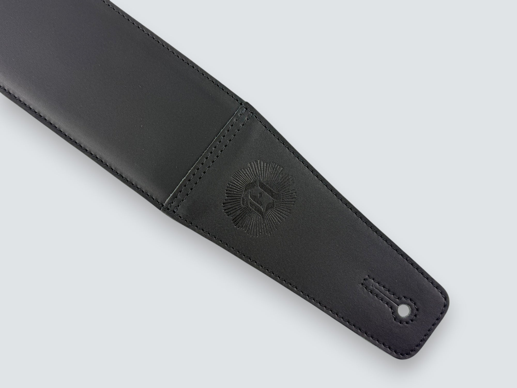 The Reticent - Suede-Back Carbon Black Leather Guitar Strap
