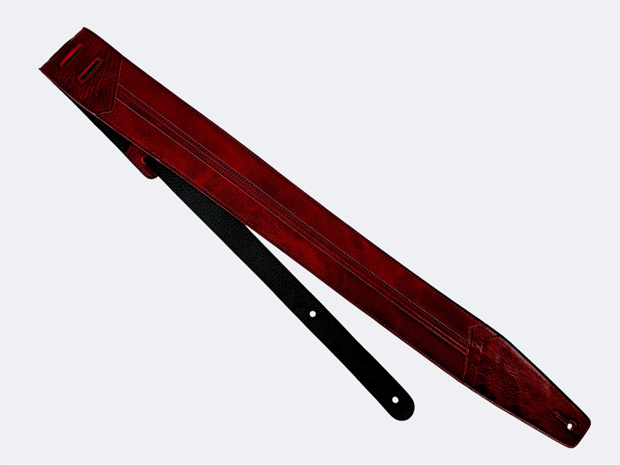 Straight Up - Canyon Rouge Leather Guitar Strap