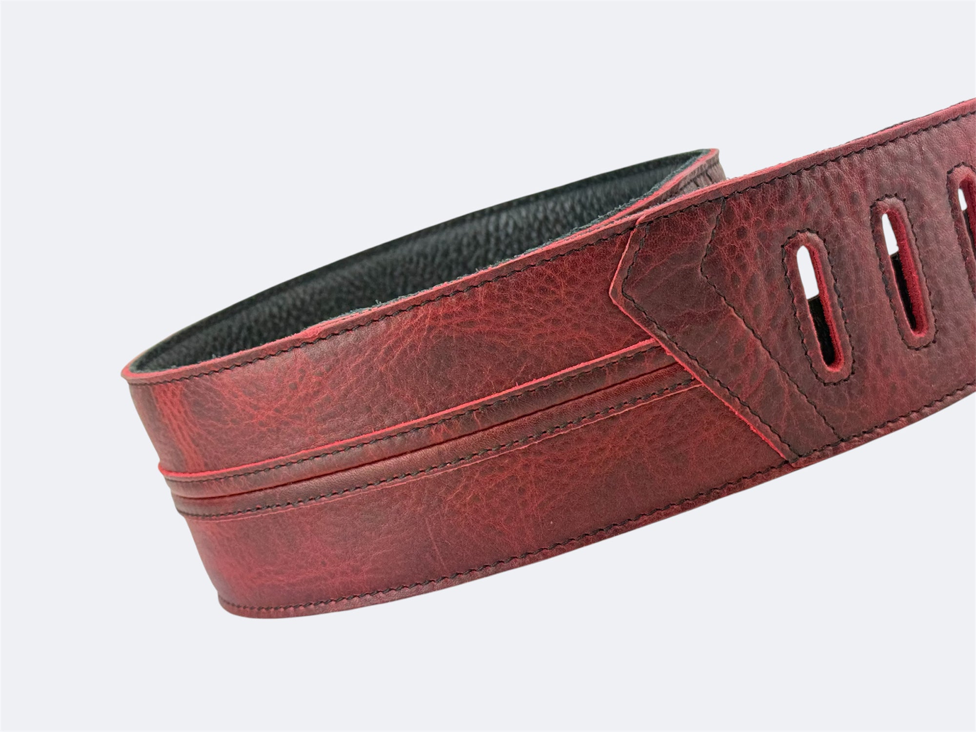 Straight Up - Canyon Rouge Leather Guitar Strap