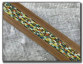 Abstraction - Tobacco Leather Guitar Strap - Numbered Limited Edition