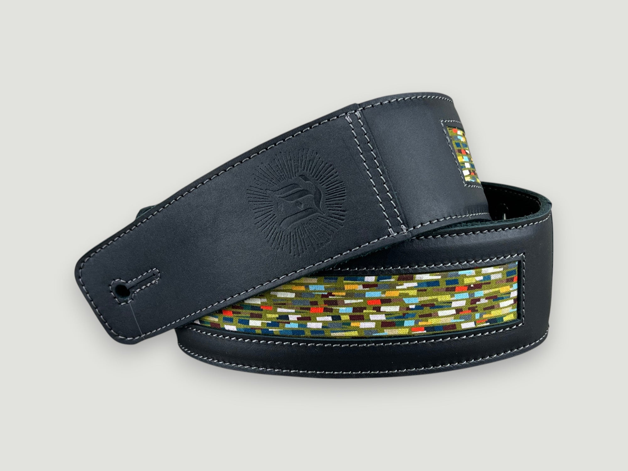 Abstraction - Carbon Black Leather Guitar Strap - Numbered Limited Edition