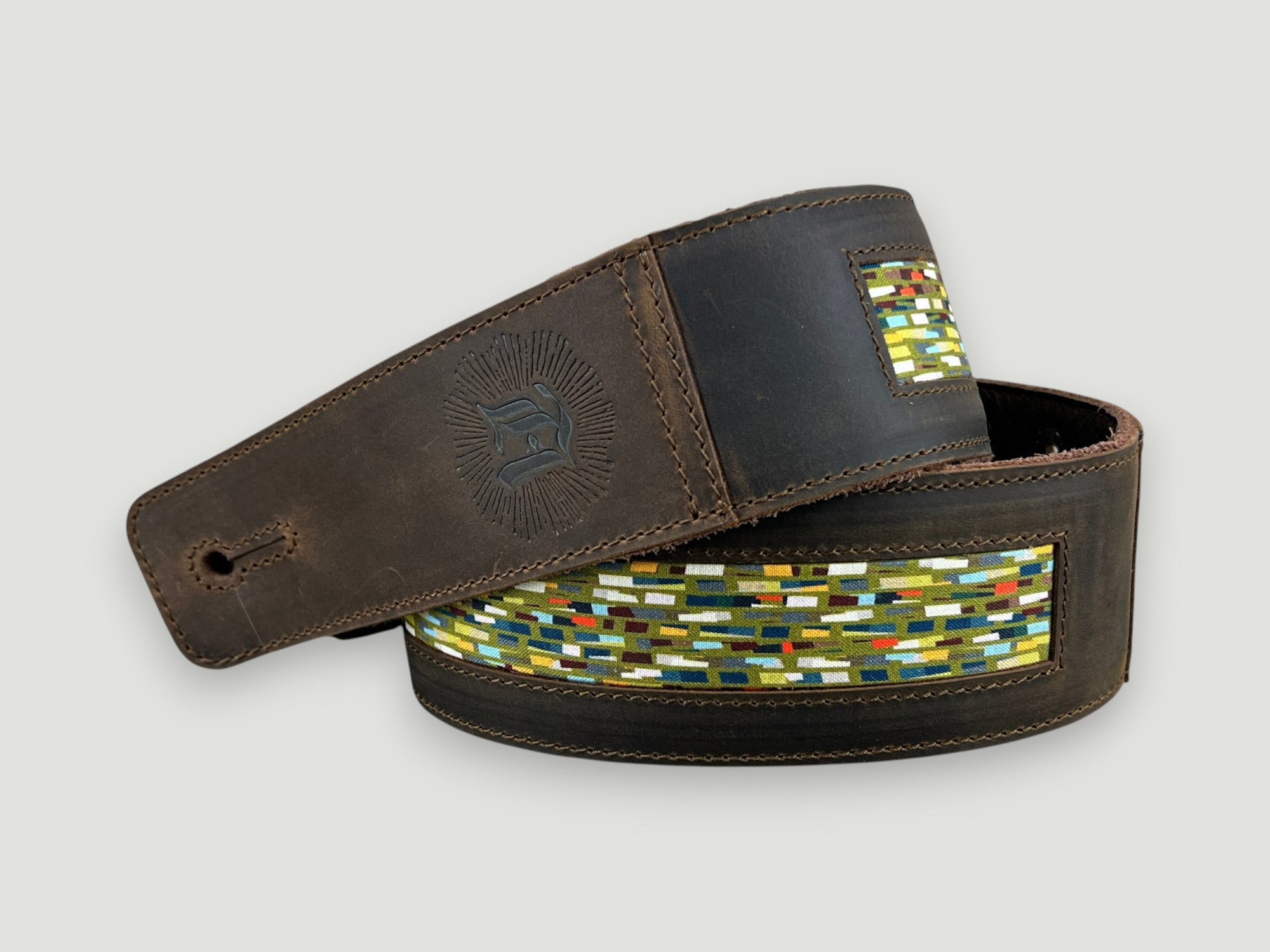 Abstraction - Whiskey Brown Leather Guitar Strap - Numbered Limited Edition