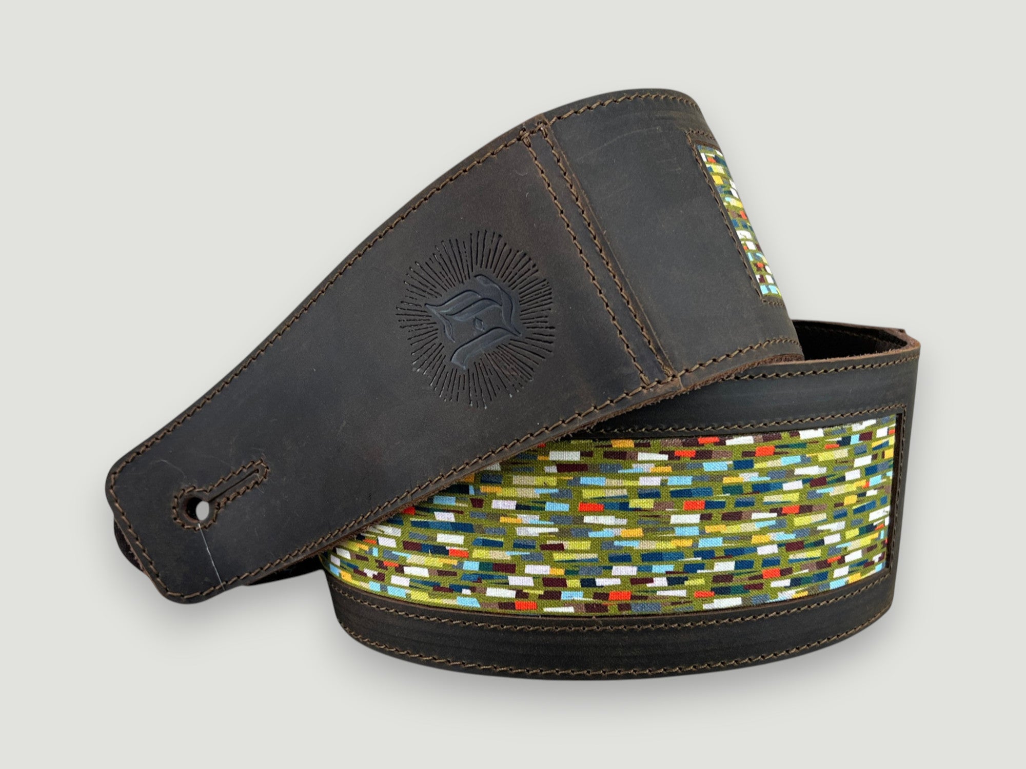 Abstraction - Whiskey Brown Leather Guitar Strap - Numbered Limited Edition