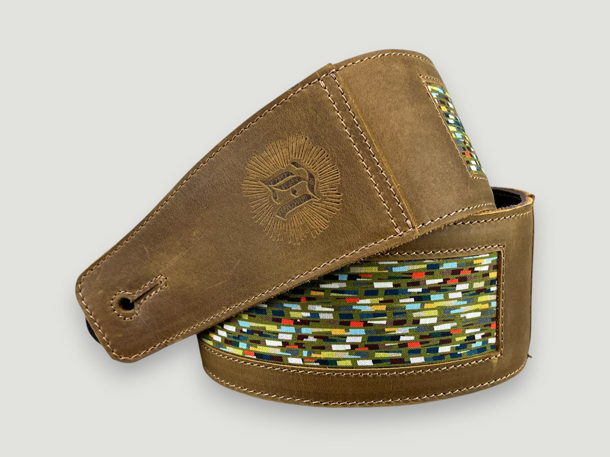 Abstraction - Tobacco Leather Guitar Strap - Numbered Limited Edition