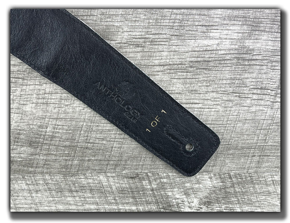 Americana - White Leather Guitar Strap - Numbered Limited Edition