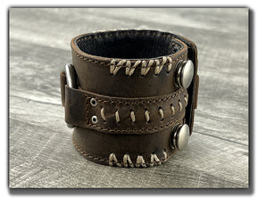 No Quarter - Whiskey Brown Leather Cuff