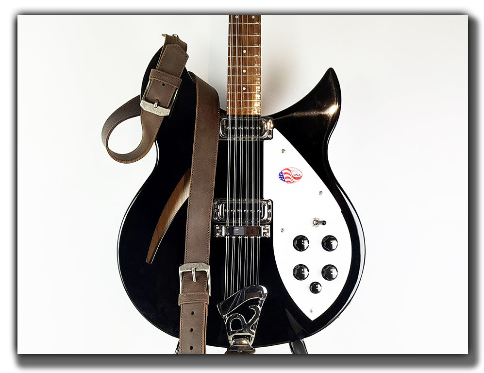 Baldric - Whiskey Brown Leather Guitar Strap with Buckles