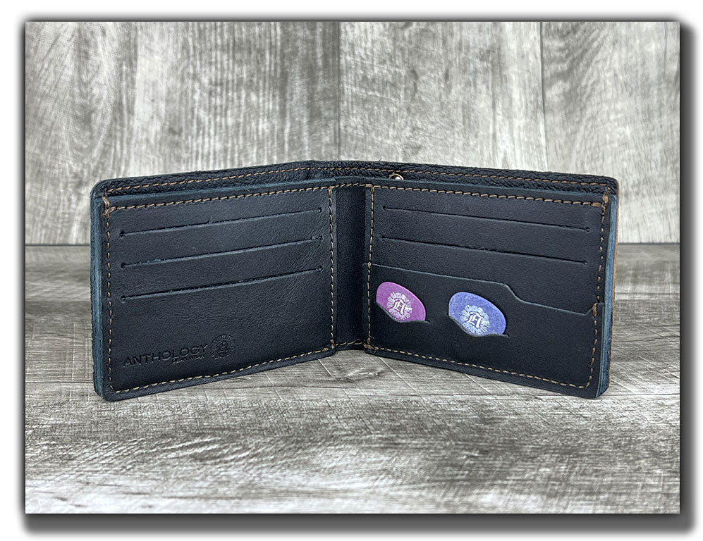 Chain Wallet with Guitar Pick Slots (With or Without Chain) - Whiskey Brown/Carbon Black