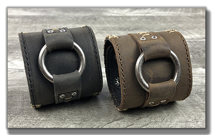Leather cuff bracelet. Biker cuff. Leather cuff for musician. Punk rock cuff.