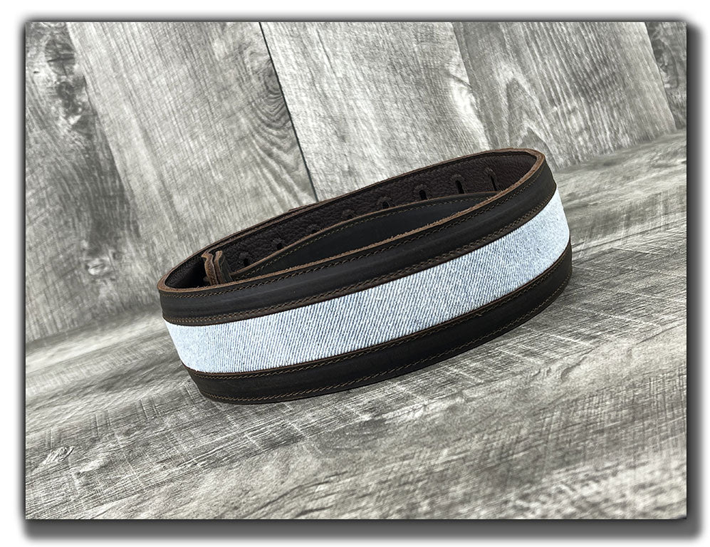 Denim- Whiskey Brown Leather Guitar Strap - Numbered Limited Edition