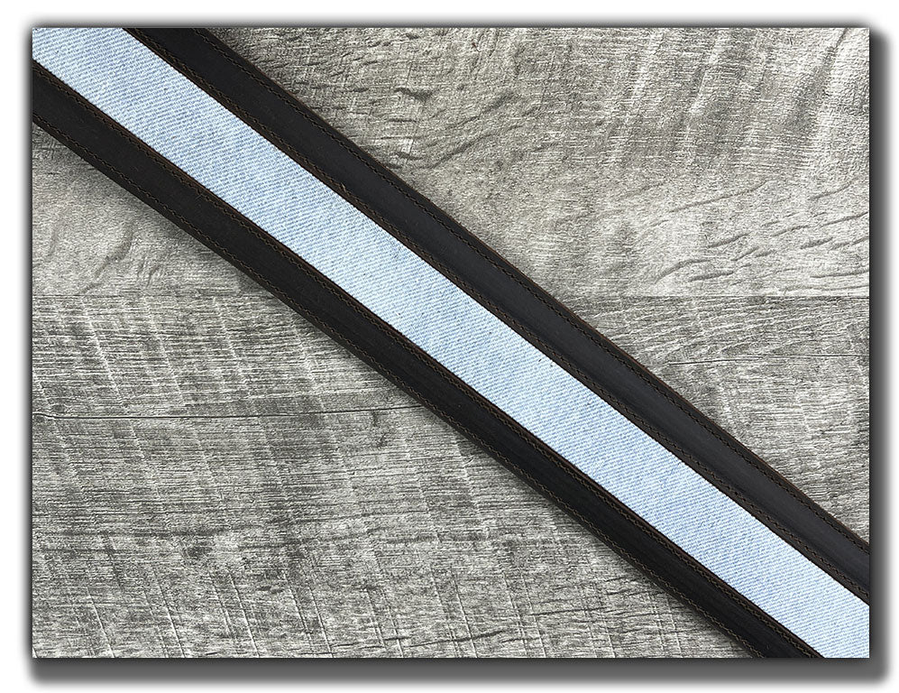 Denim- Whiskey Brown Leather Guitar Strap - Numbered Limited Edition