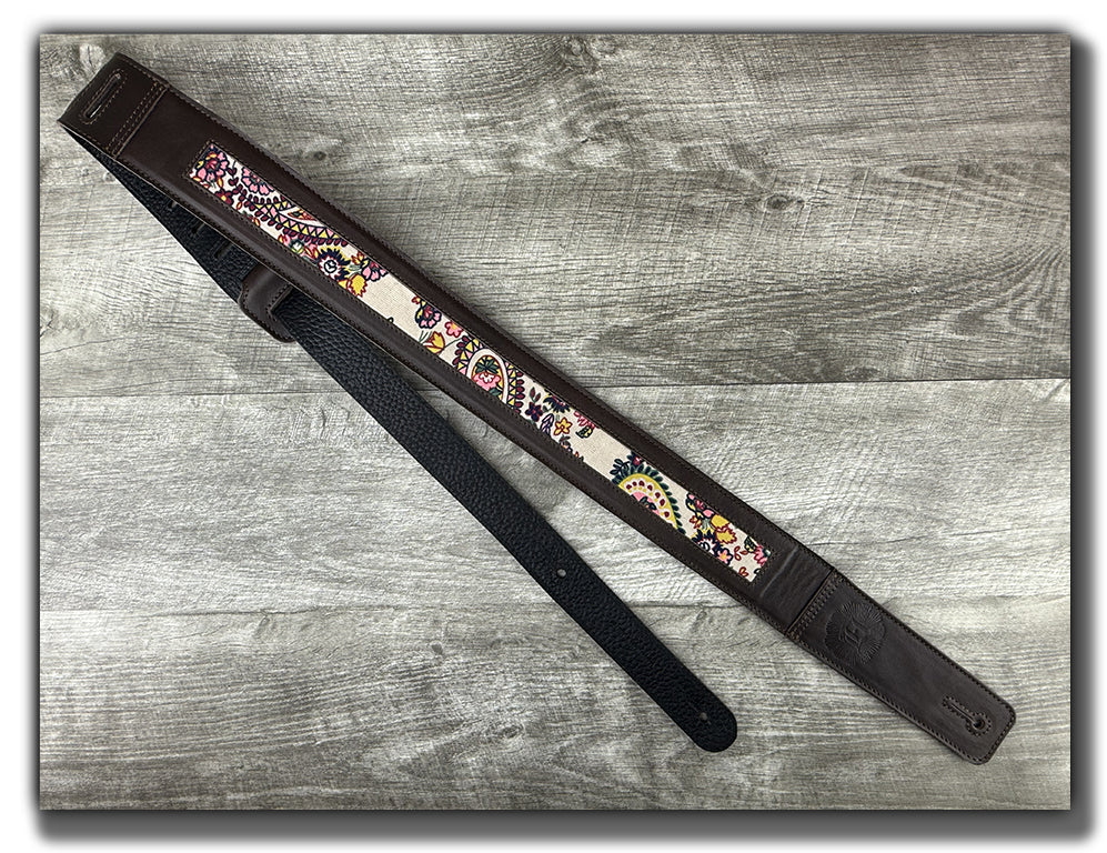 Frida - Espresso Veg Tan Leather Guitar Strap - Numbered Limited Edition