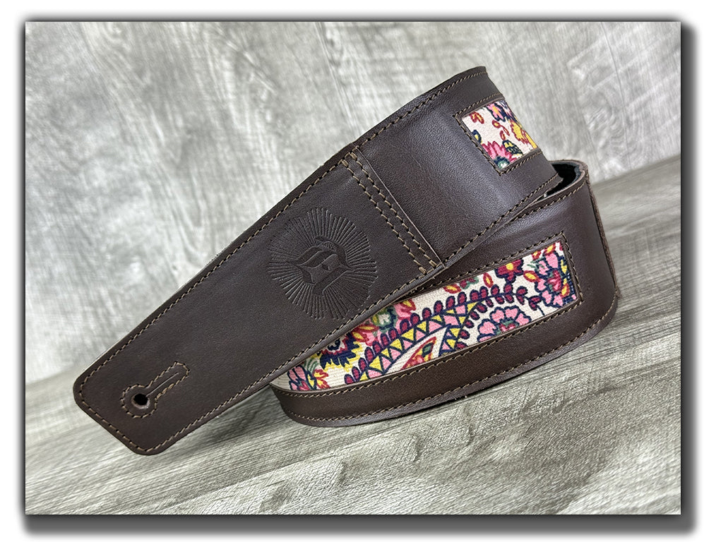 Frida - Espresso Veg Tan Leather Guitar Strap - Numbered Limited Edition