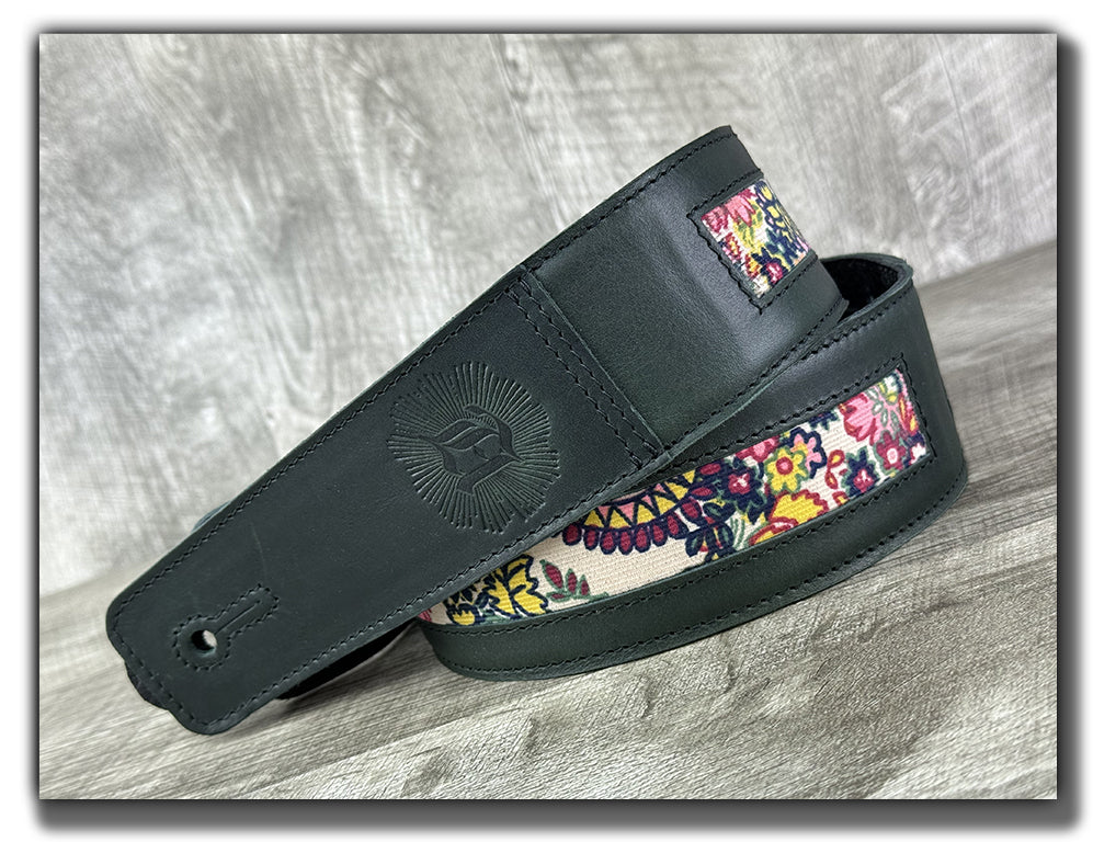 Frida - Nightfern Green Veg Tan Leather Guitar Strap - Numbered Limited Edition