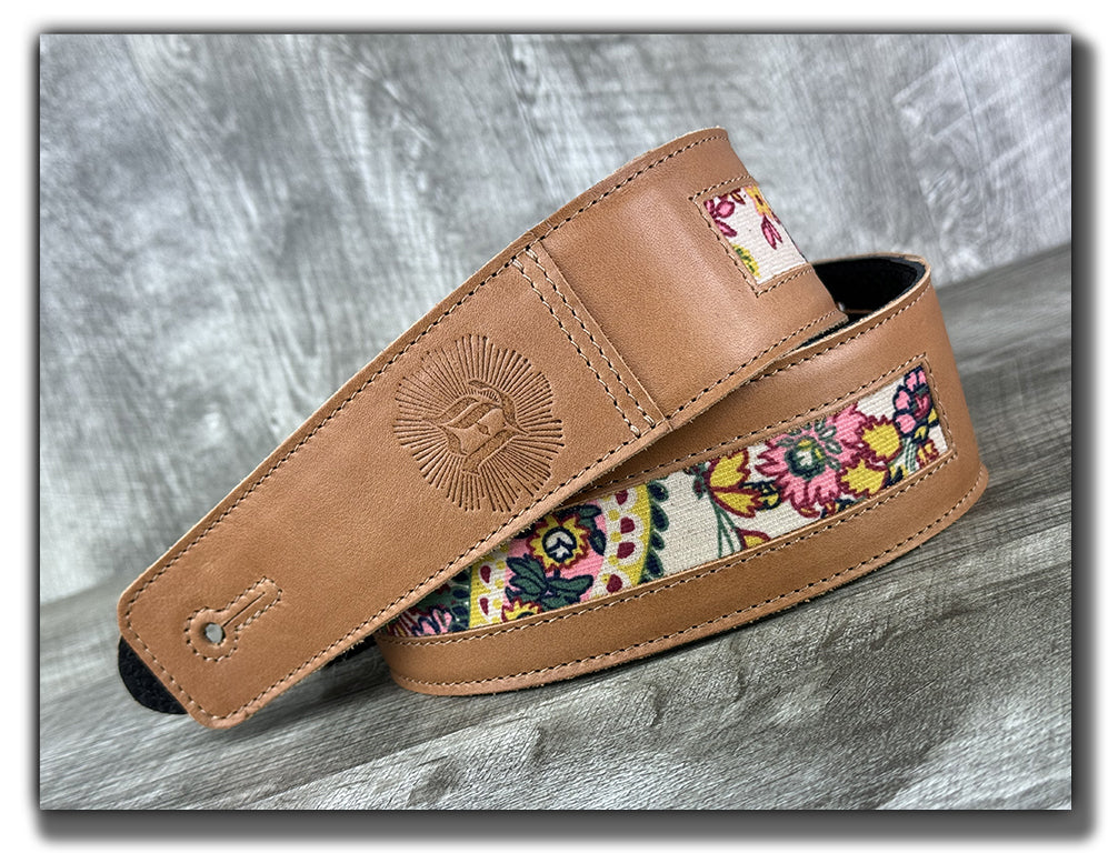 Frida - Pecan Veg Tan Leather Guitar Strap - Numbered Limited Edition