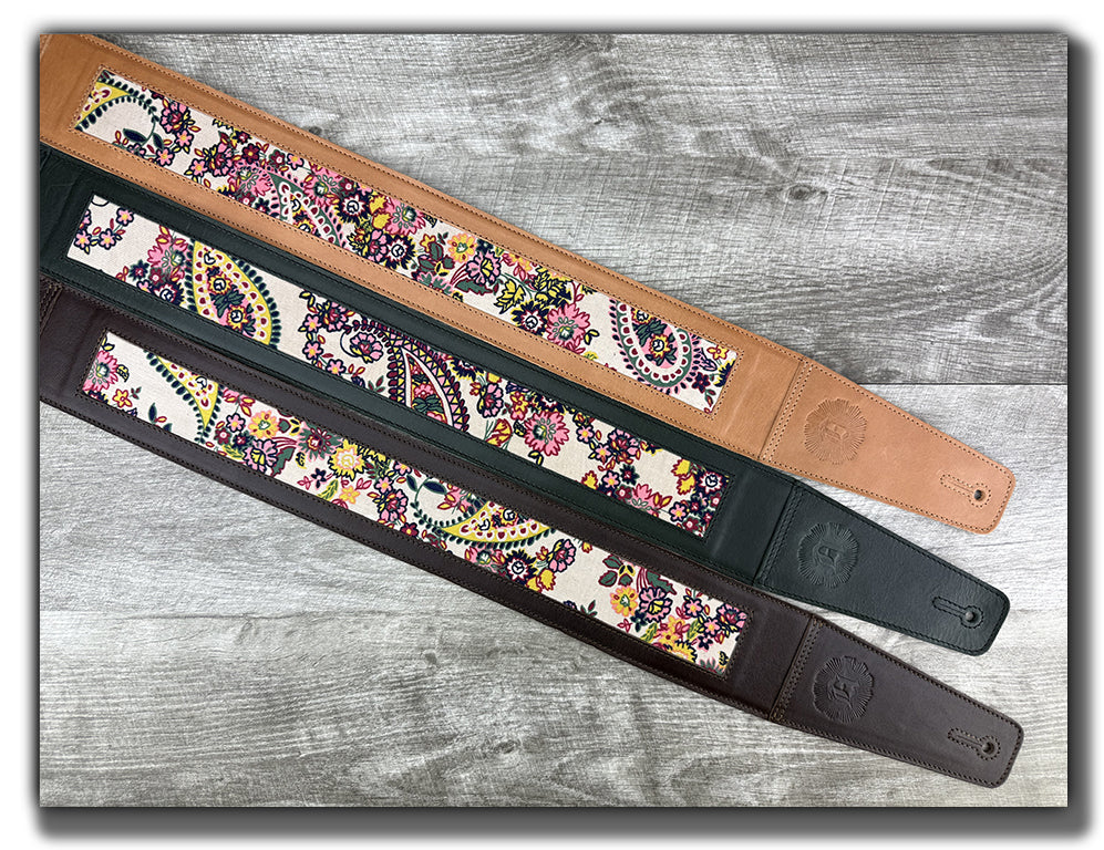 Frida - Nightfern Green Veg Tan Leather Guitar Strap - Numbered Limited Edition