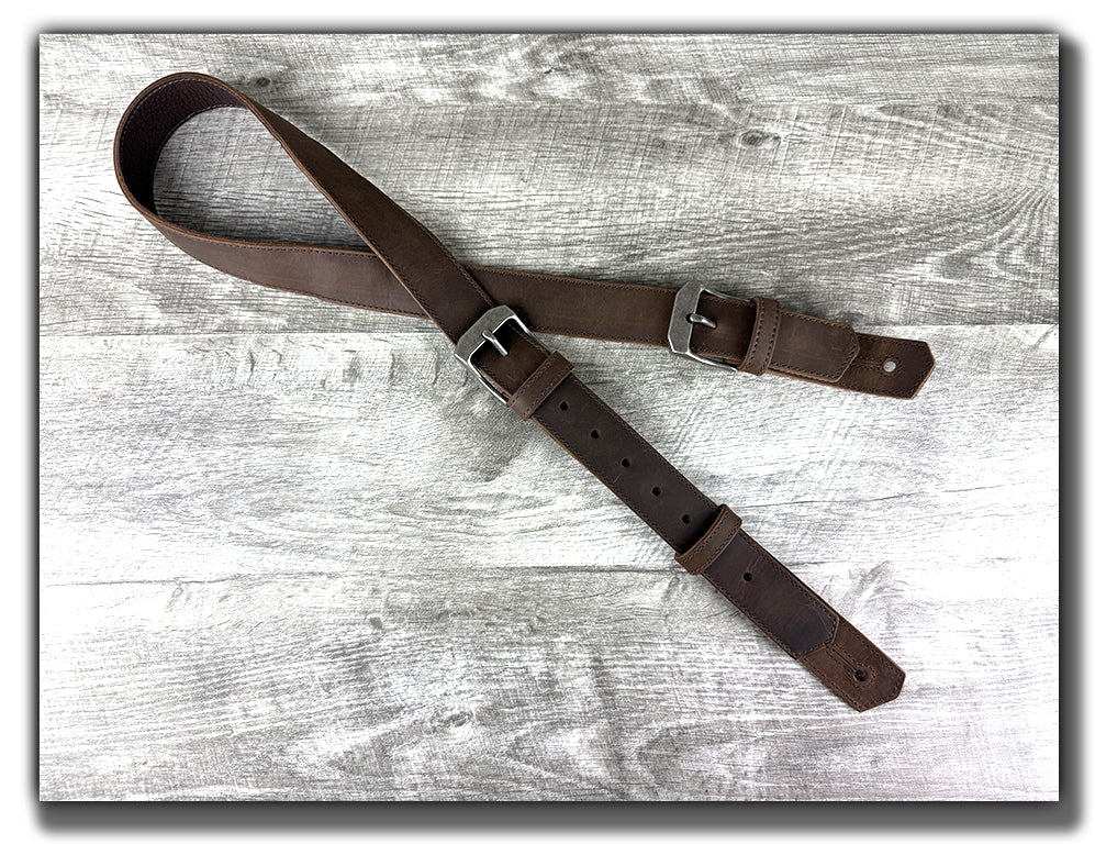 Baldric - Whiskey Brown Leather Guitar Strap with Buckles