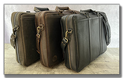 Leather laptop briefcase