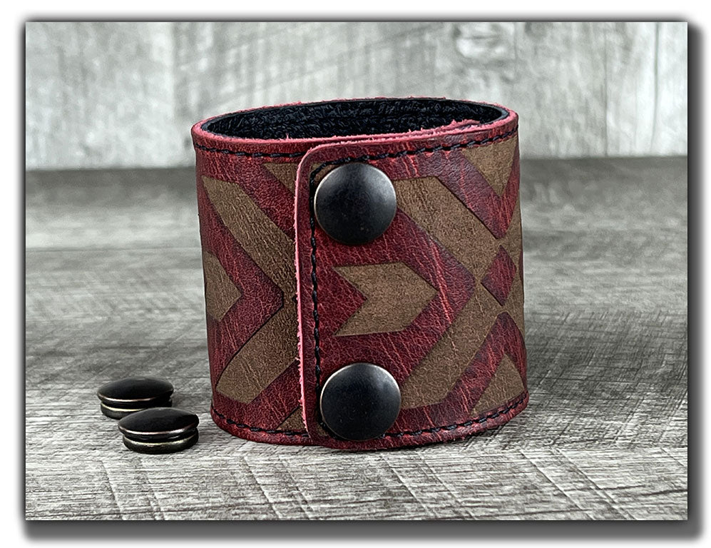 Aztec - Canyon Rouge Leather Cuff