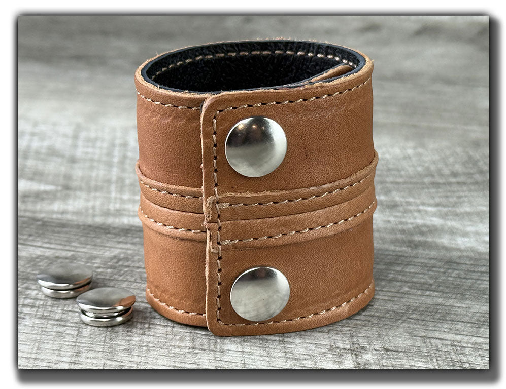 Straight Up - Pecan Leather Cuff