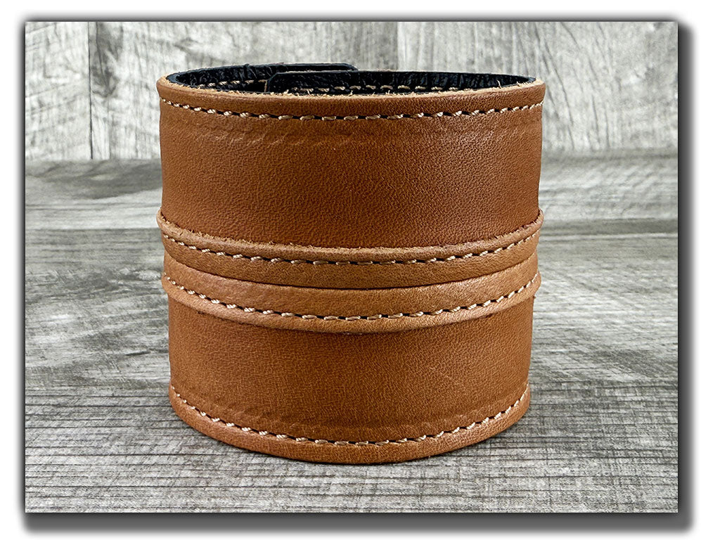 Straight Up - Pecan Leather Cuff