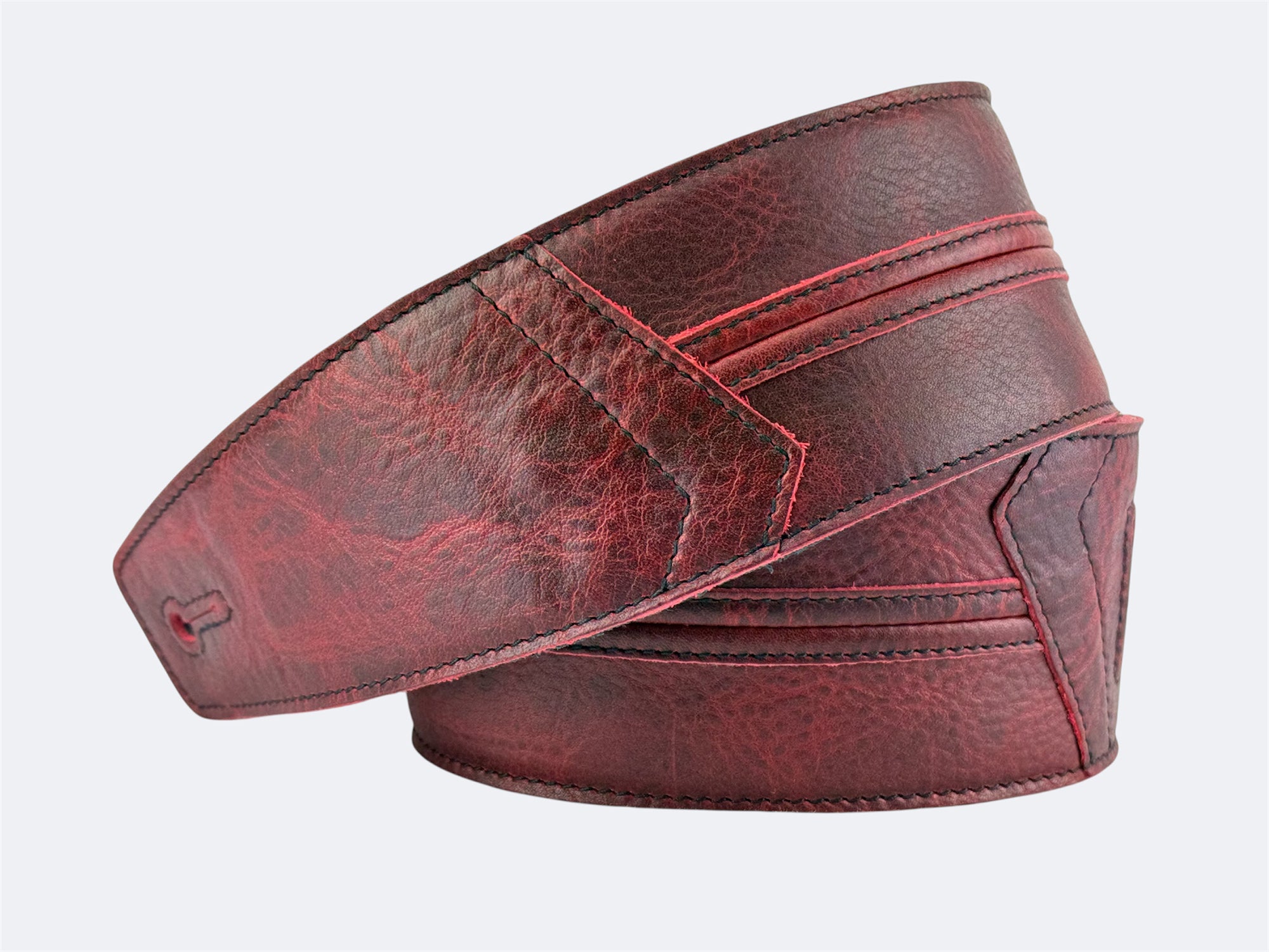 Straight Up - Canyon Rouge Leather Guitar Strap