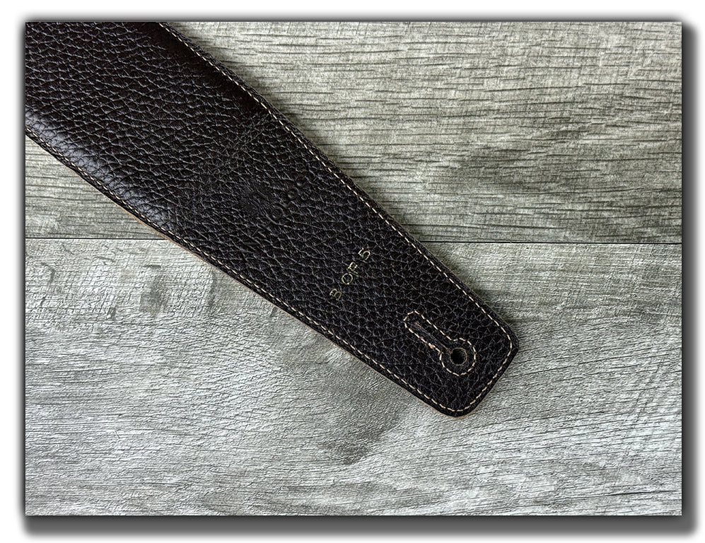 Flannel - Tobacco Leather Guitar Strap - Numbered Limited Edition