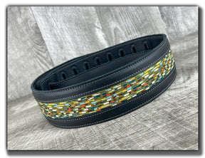 Abstraction - Carbon Black Leather Guitar Strap - Numbered Limited Edition