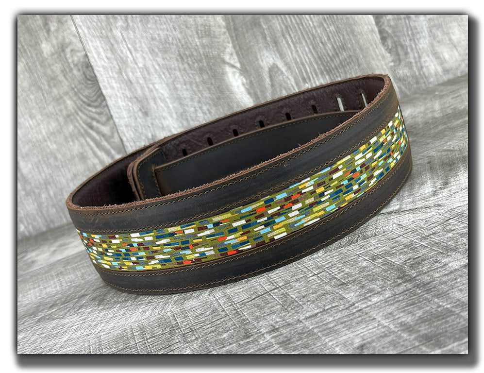Abstraction - Whiskey Brown Leather Guitar Strap - Numbered Limited Edition