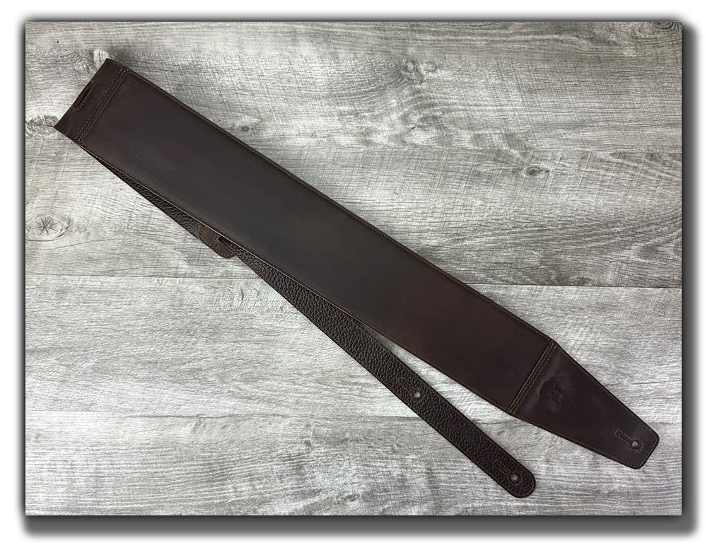The Reticent - Whiskey Brown Leather Guitar Strap