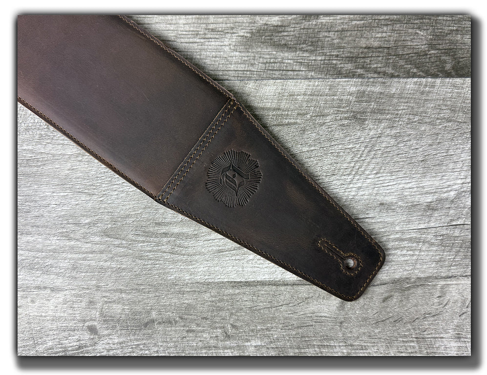 The Reticent - Whiskey Brown Leather Guitar Strap