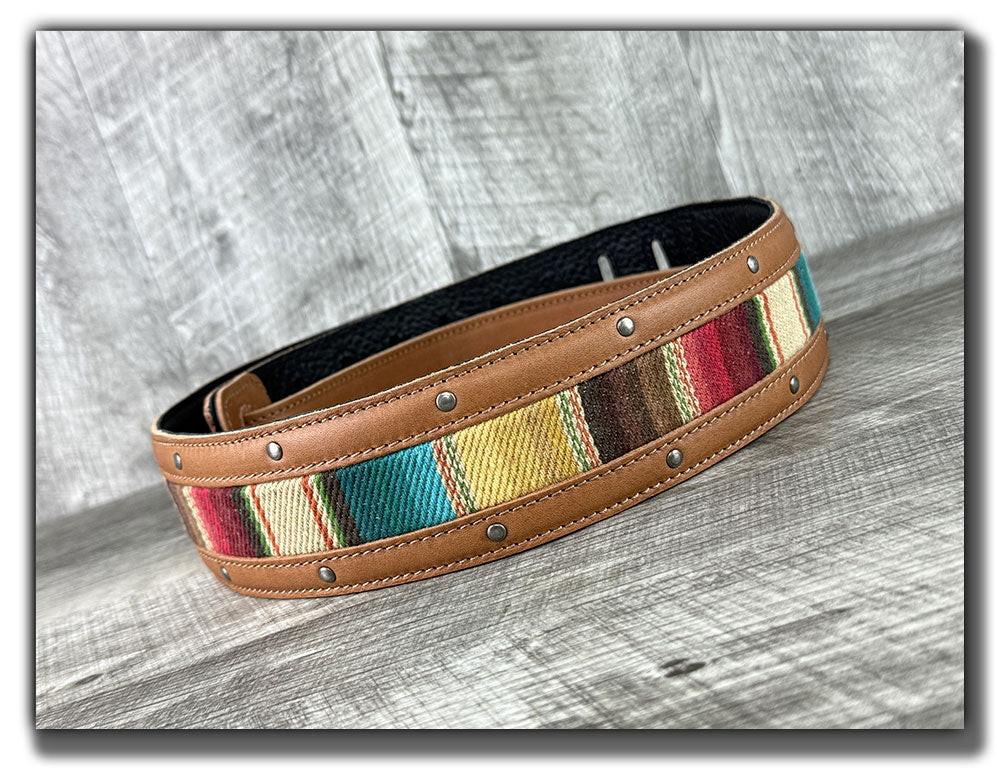 El Camino - Pecan / Mustang Veg Tan Leather Guitar Strap