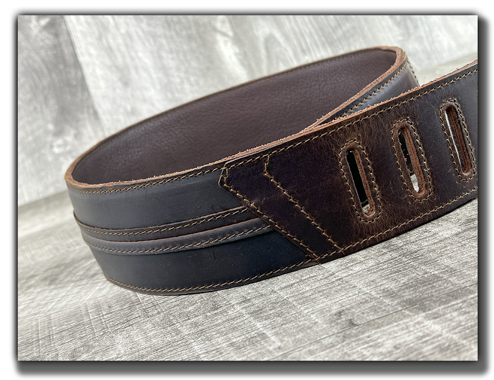 Leather Guitar Strap, Full Grain Leather, Straight Up