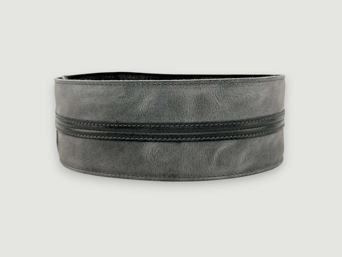 Straight Up - Relic Slate with Black Stripe Leather Guitar Strap