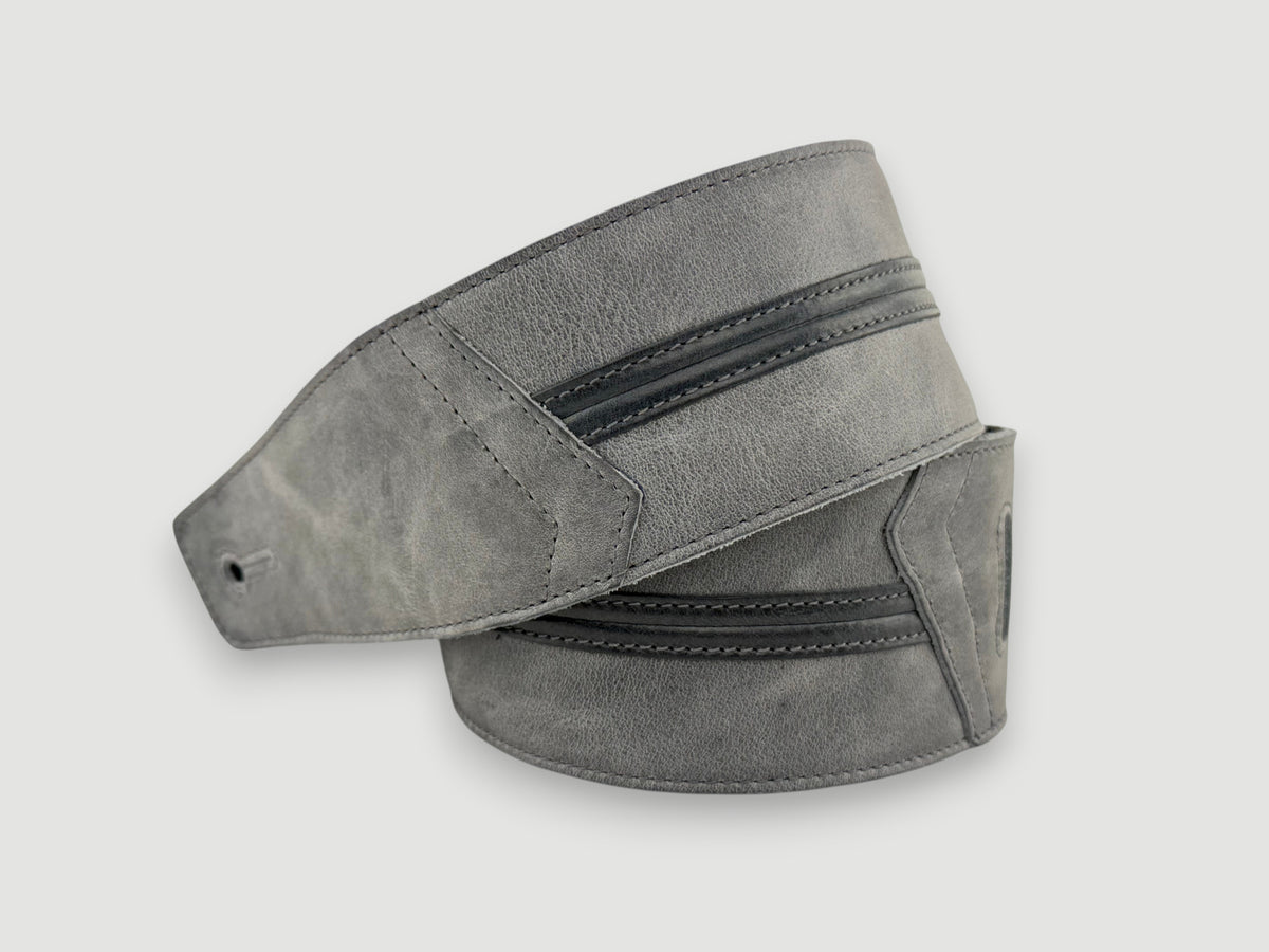 Straight Up - Relic Slate with Black Stripe Leather Guitar Strap