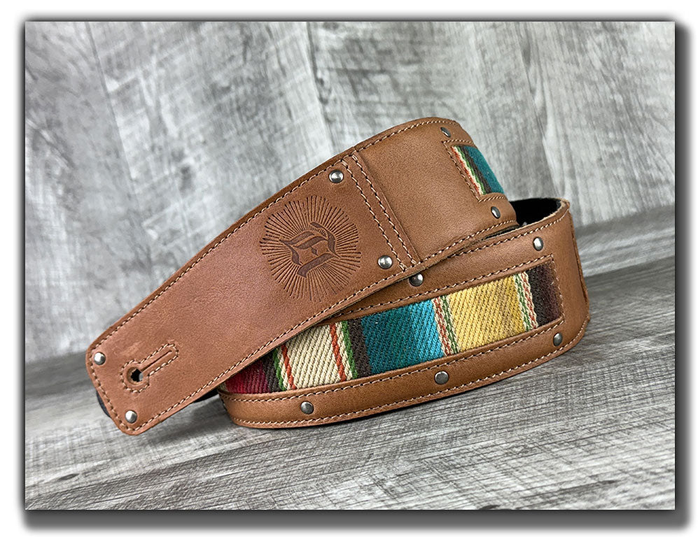 El Camino - Pecan / Mustang Veg Tan Leather Guitar Strap