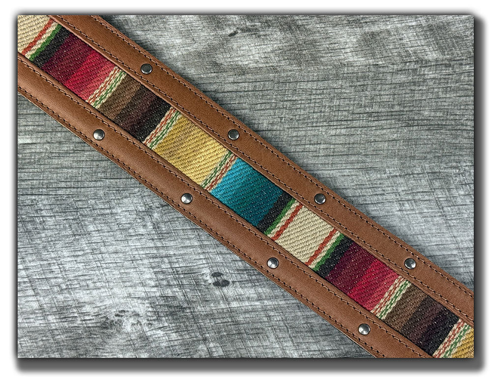 El Camino - Pecan / Mustang Veg Tan Leather Guitar Strap