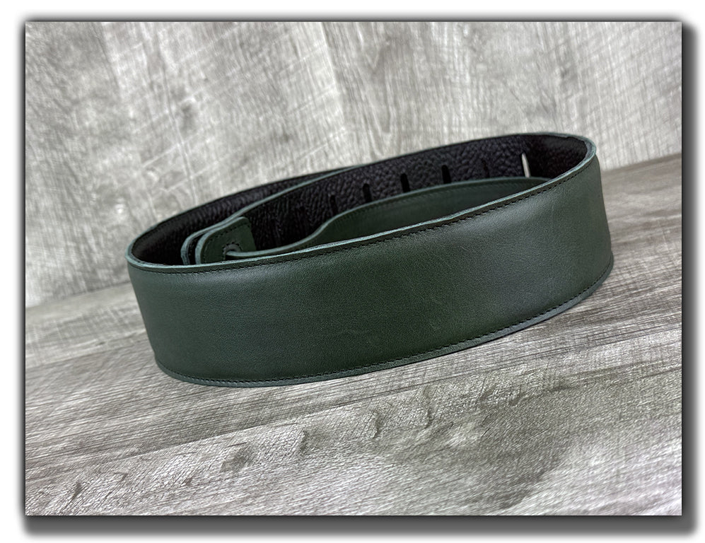 The Reticent - Nightfern Veg Tan Leather Guitar Strap