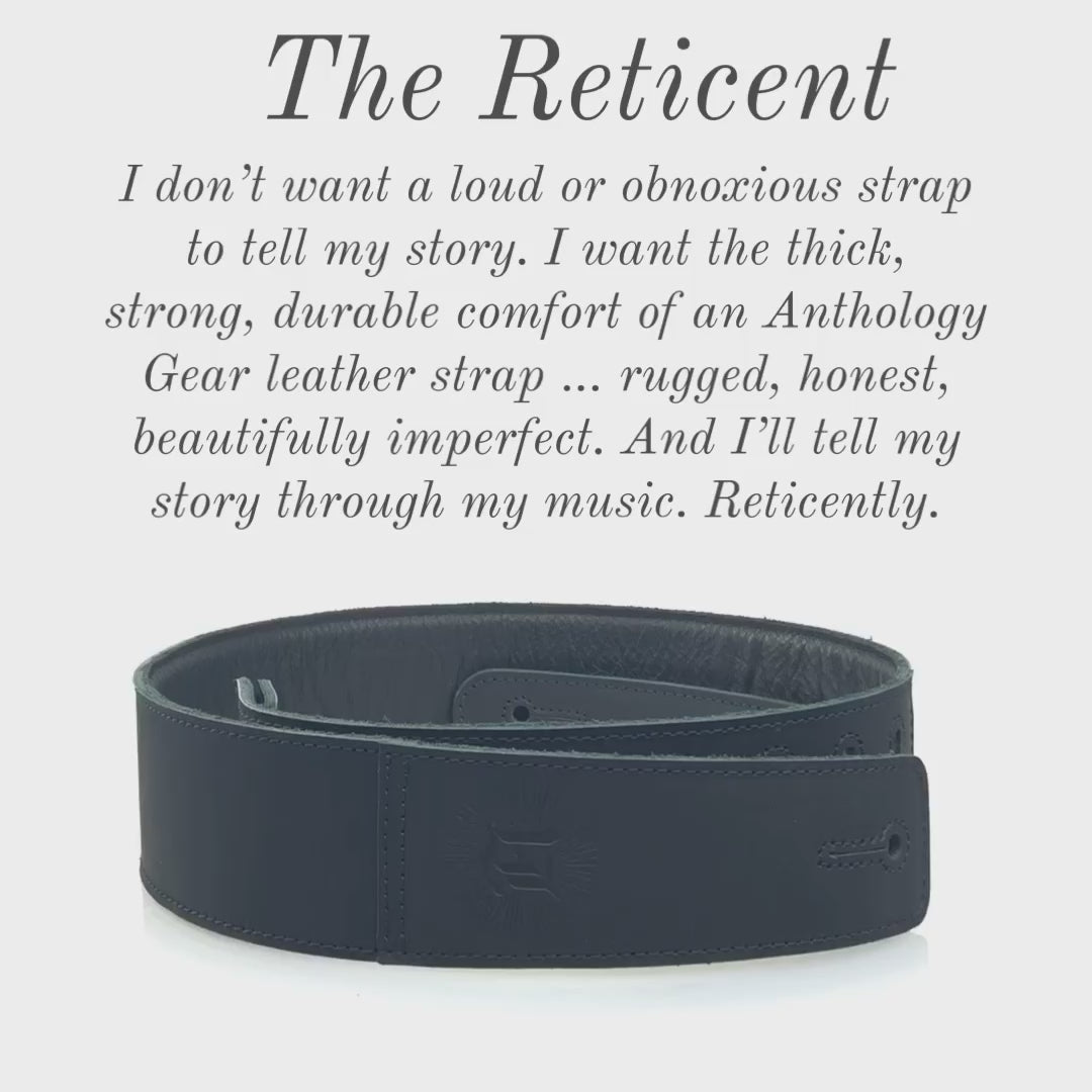 Leather Guitar Strap | Full Grain Leather, Padded | Black